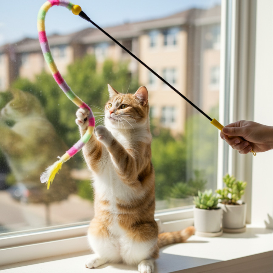 Tootoy! Interactive & Stimulate Vara arco-íris para gatos