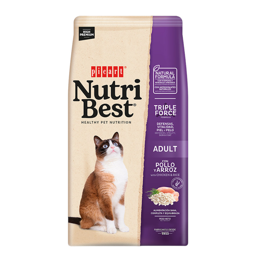 2 KG 2 kg Nutribest Adult Frango e Arroz ração para gatos