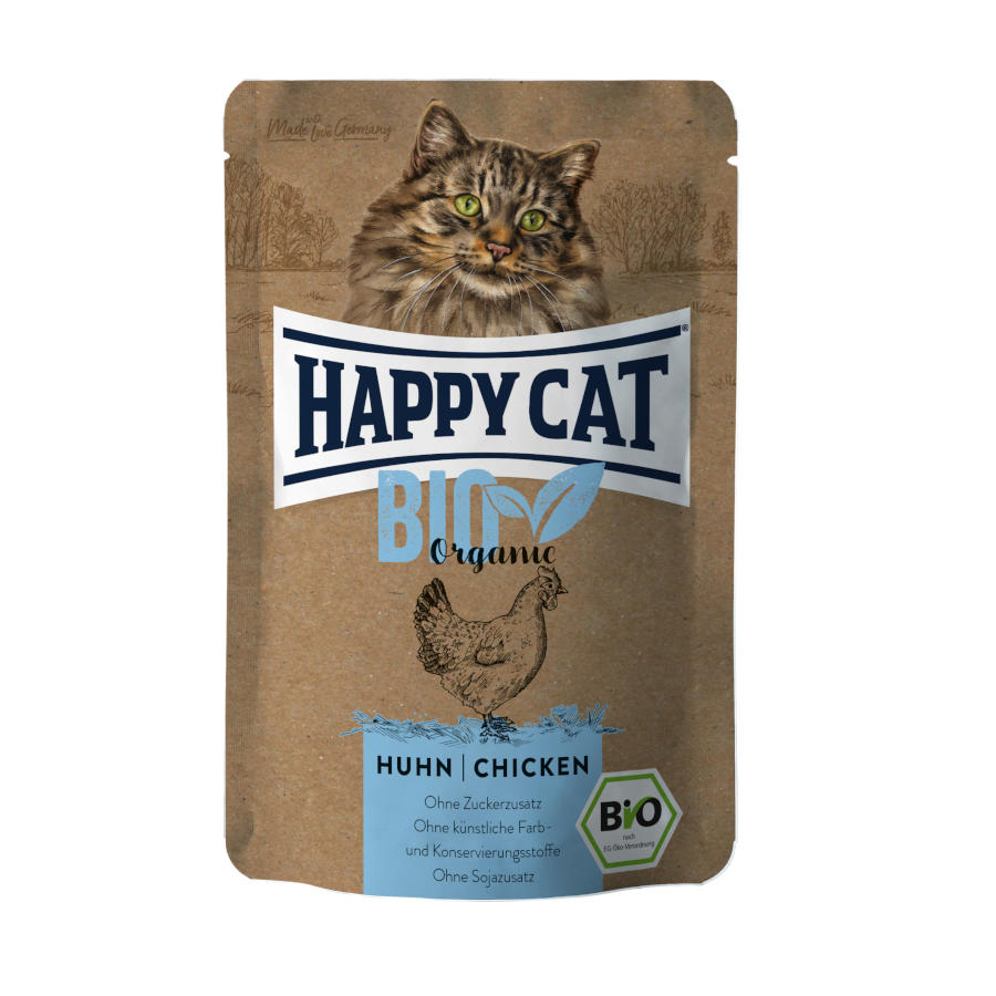 85 g Happy Cat Bio Saqueta com Frango para gatos adultos