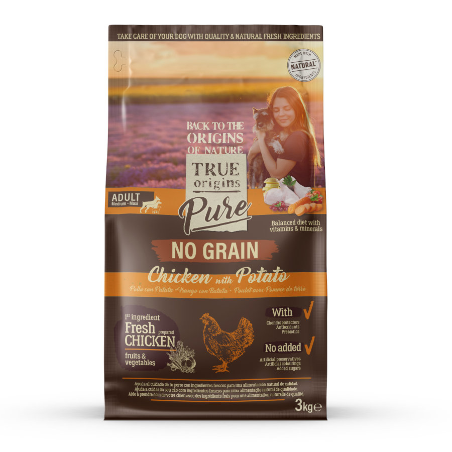 True Origins Adult Pure Frango No Grain ração para cães