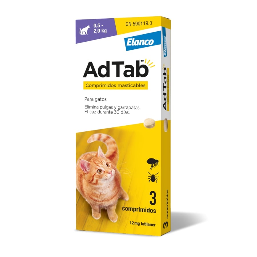 AdTab Comprimidos mastigáveis antiparasitários para gatos