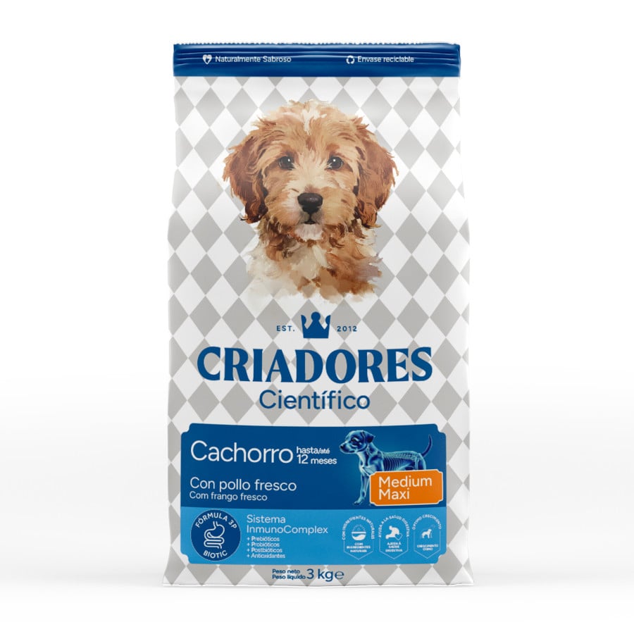 Criadores Científico Medium-Maxi Ração de frango para cachorros