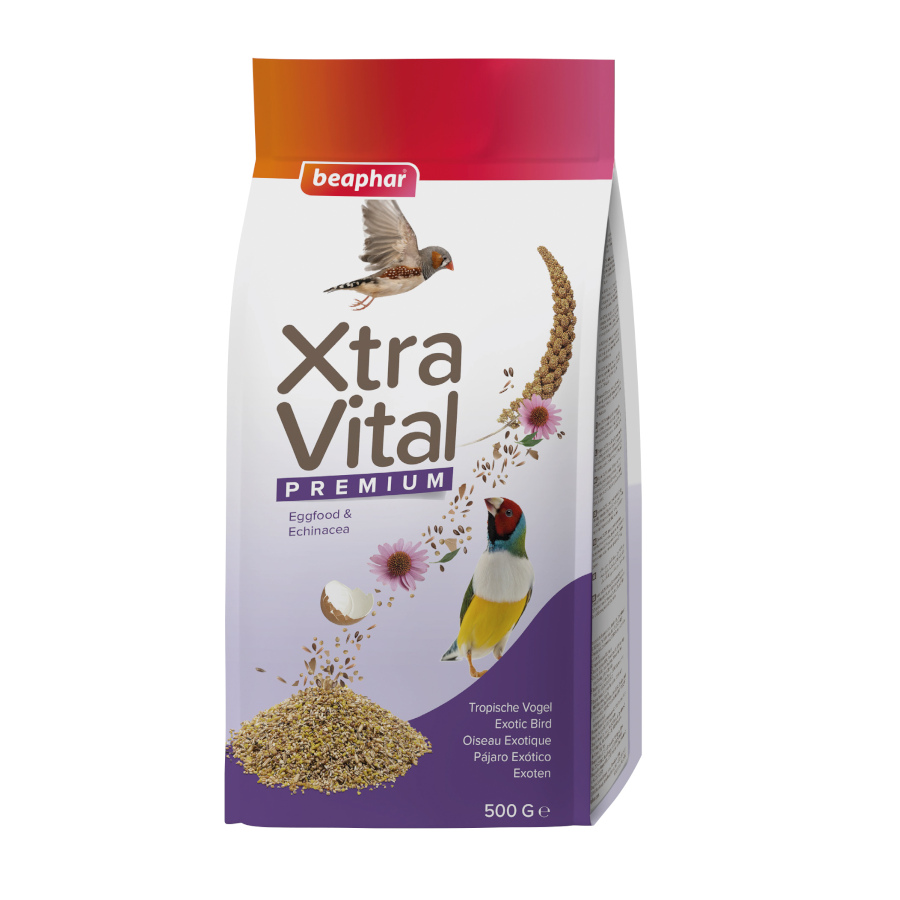 0.5 KG 0.5 KG Mistura de sementes Beaphar XtraVital Premium para aves exóticas