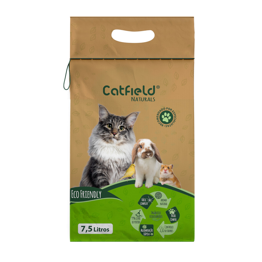 2 x 7.5 L Catfield Naturals Substrato vegetal para gatos Pack poupança!