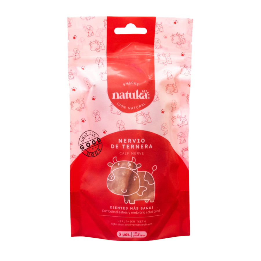 3 uds. x 120 g Natuka Vitela Nervo para cães
