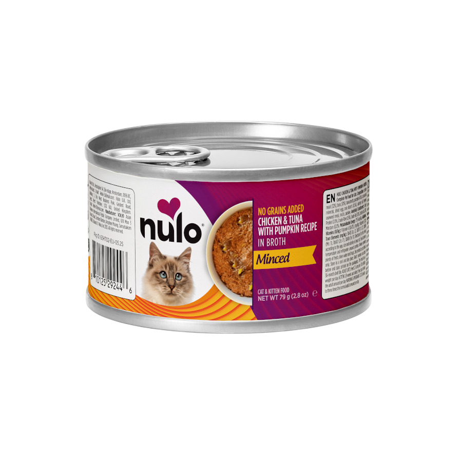 0.079 KG 79 g Nulo Minced Comida húmida de Frango e Atum com Abóbora em lata para gatos
