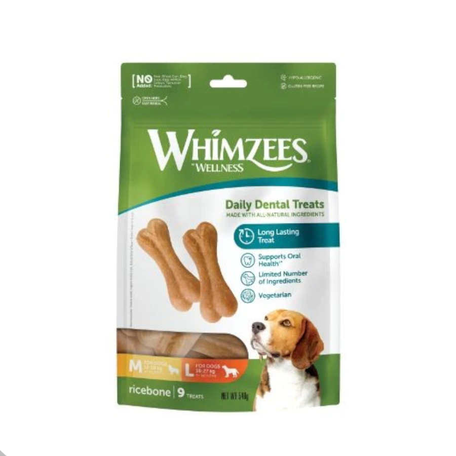 9 sticks Whimzees Snacks Dentários em Forma de Osso para cães