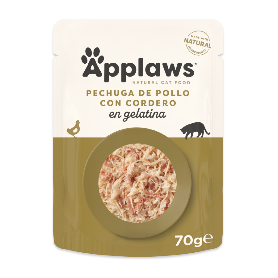 70 g Applaws frango e cordeiro sachê para gatos