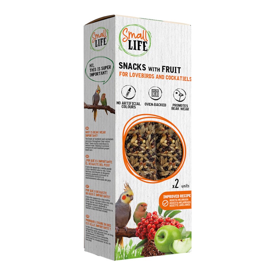 2 barritas Small Life Barritas Snack com Fruta para agapornis e caturras