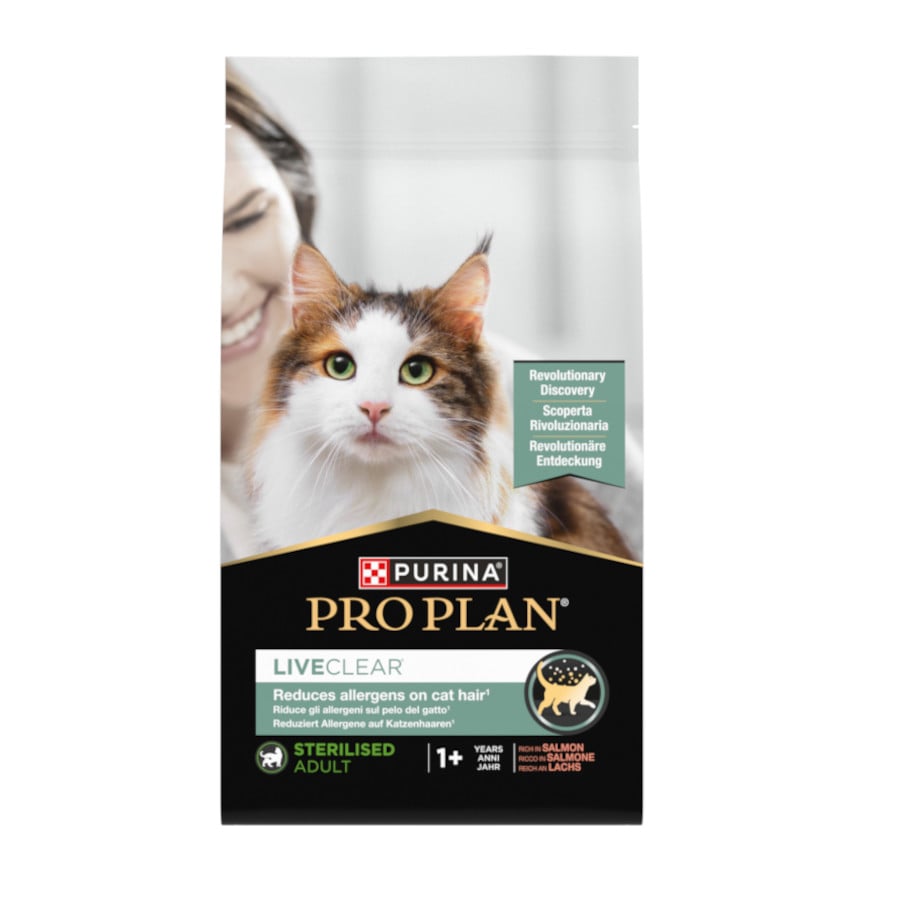 1.4 kg Purina Pro Plan Live Clear Salmão Ração esterilizada para gatos adultos