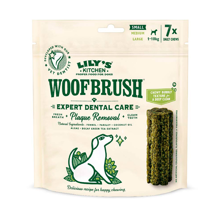 14 sticks Lily's Kitchen Snacks Dentários Woofbrush Small para cães Pack poupança!