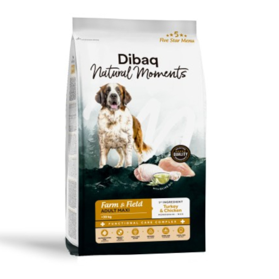12 KG 12 kg Dibaq Natural Moments Pienso Adult Maxi Pavo y Pollo para perro