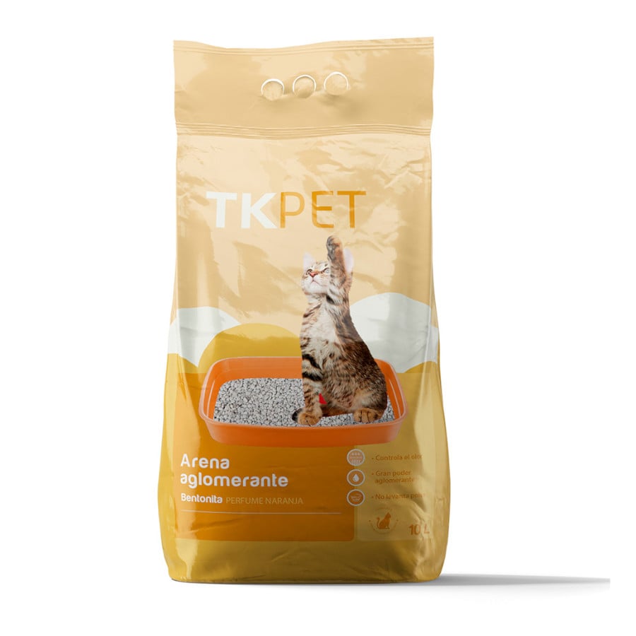 10 L TK-Pet Areia Aglomerante de Bentonita Natural com perfume de Laranja para gatos