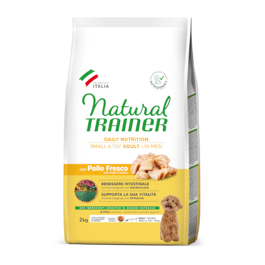 2 KG Natural Trainer Adult Small&Toy Frango ração para cães