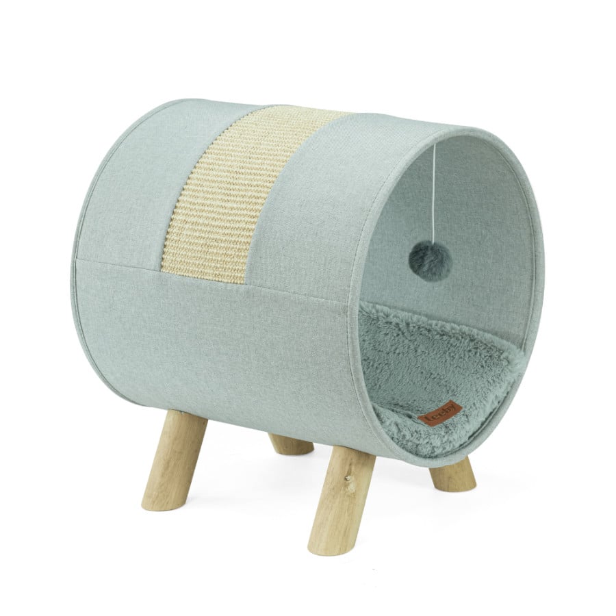 Leeby Saffira cama com arranhador e brinquedo para gatos