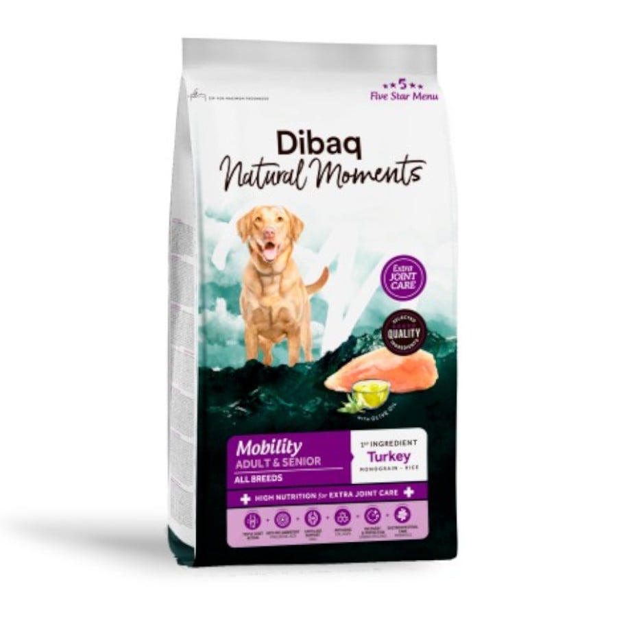 12 KG 12 kg Dibaq Natural Moments Pienso Mobility Pavo para perro