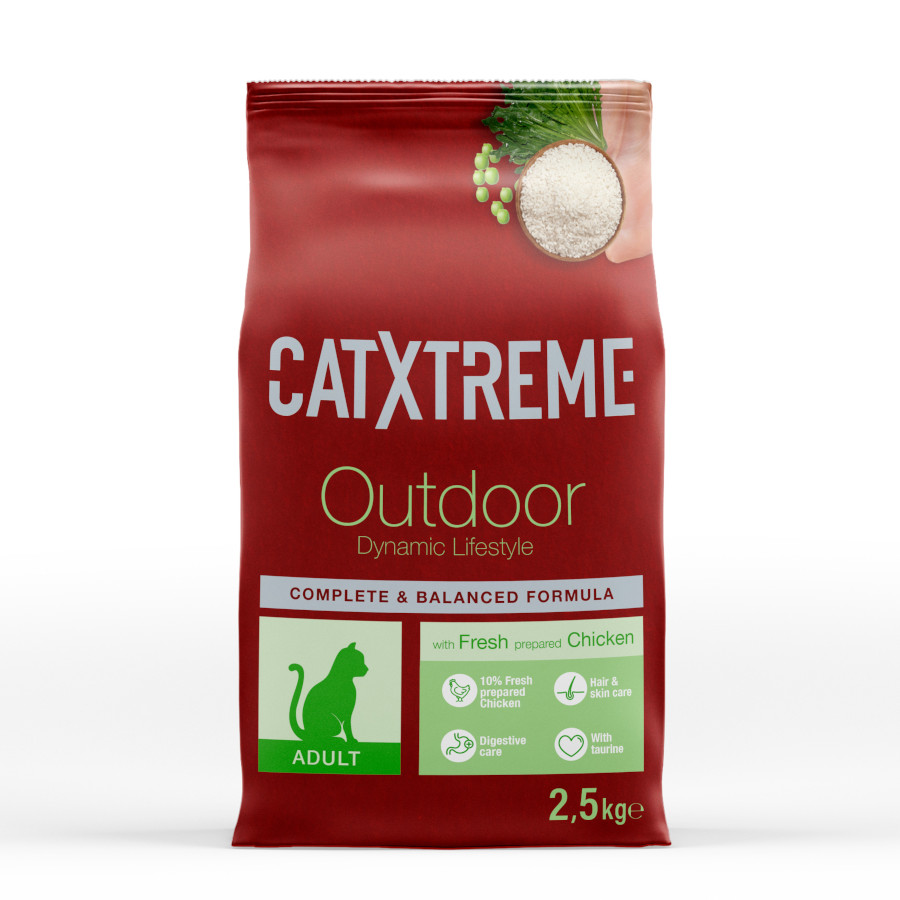 2.5 KG 2.5 kg Ração para gatos Catxtreme Adult Outdoors Chicken