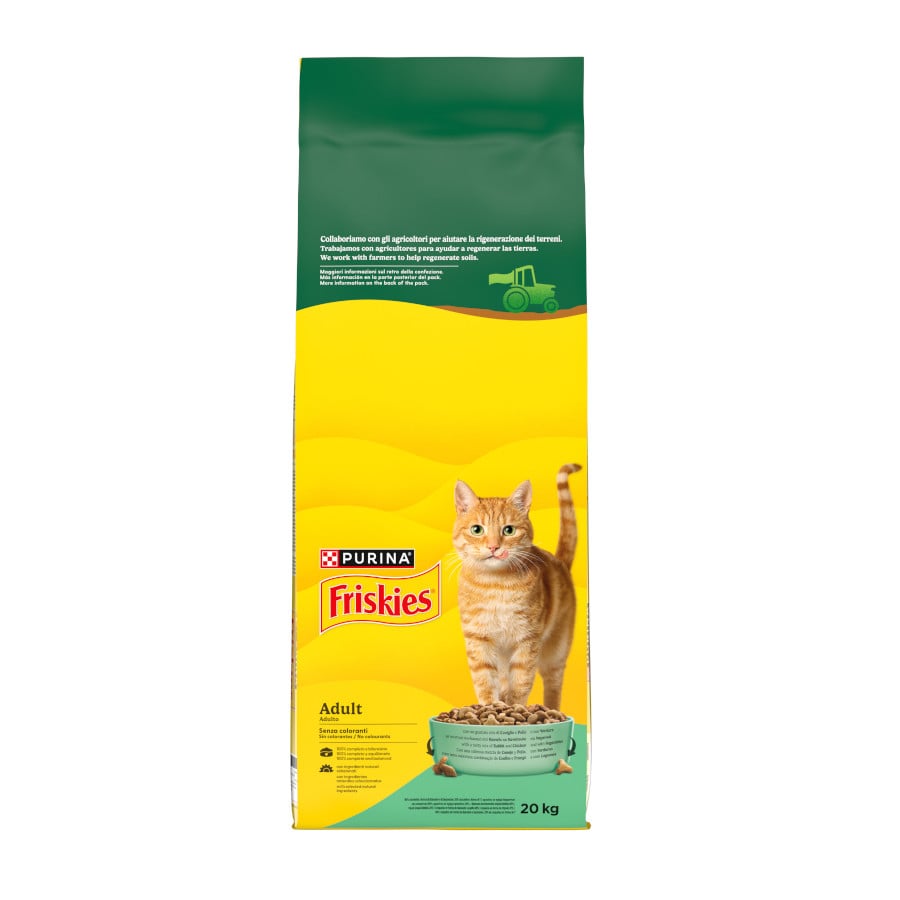 20 kg Friskies Coelho e Frango ração para gatos