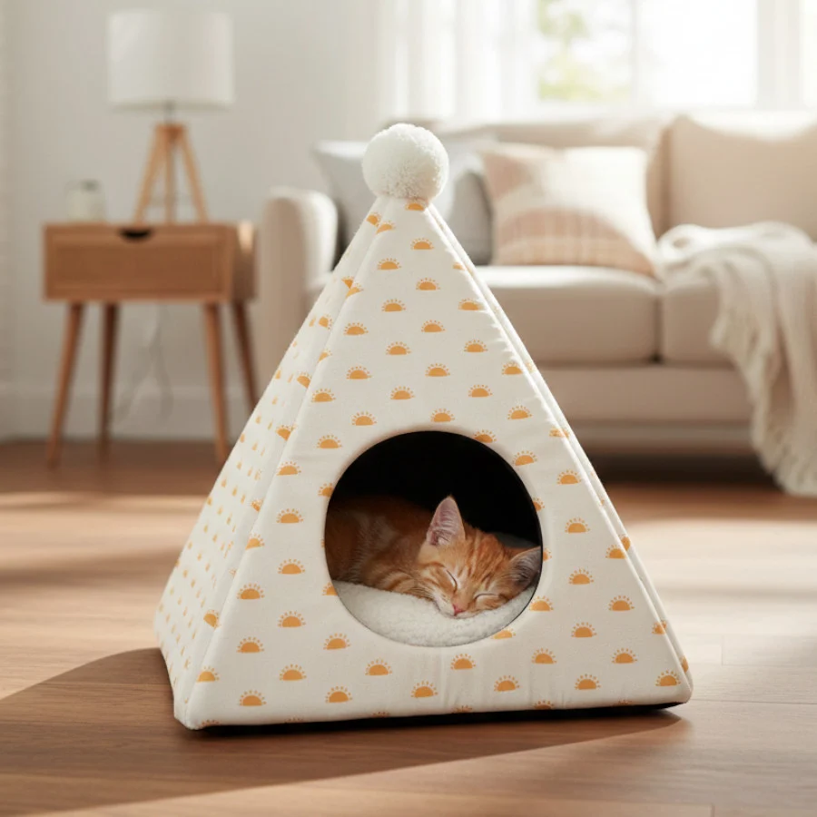 Leeby Cama pirâmide sol para gatos