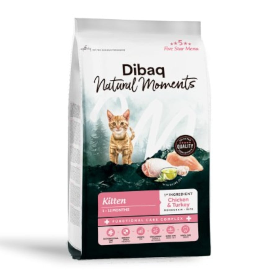 1.5 KG 1.5 kg Dibaq Natural Moments Pienso Pollo y Pavo para gatito