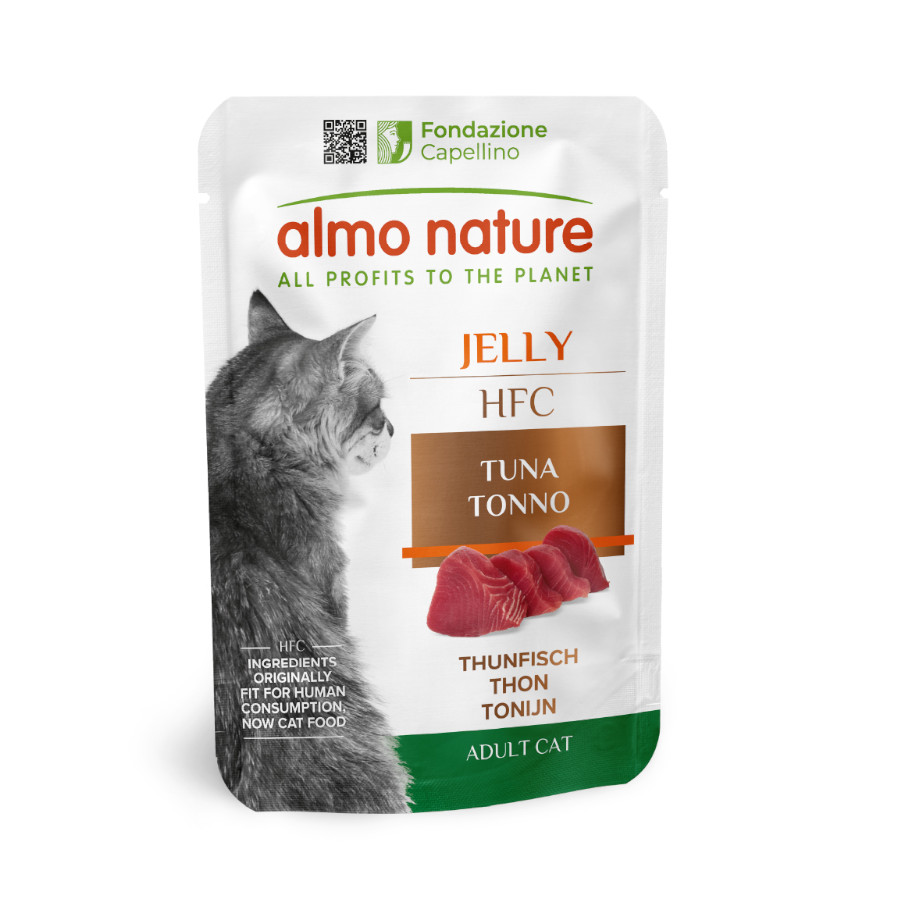 55 g  Almo Nature HFC Atum em Gelatina sachê para gatos