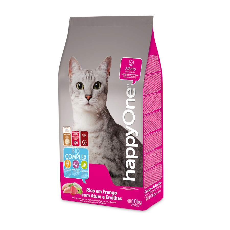 10 KG happyOne Ração de atum e frango para gatos