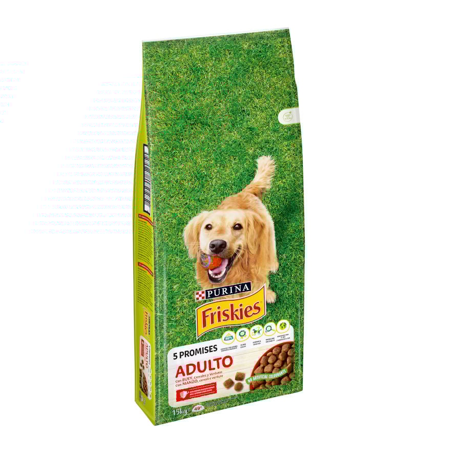 2 x 15 kg Friskies Adult Carne e Legumes ração para cães Pack poupança!