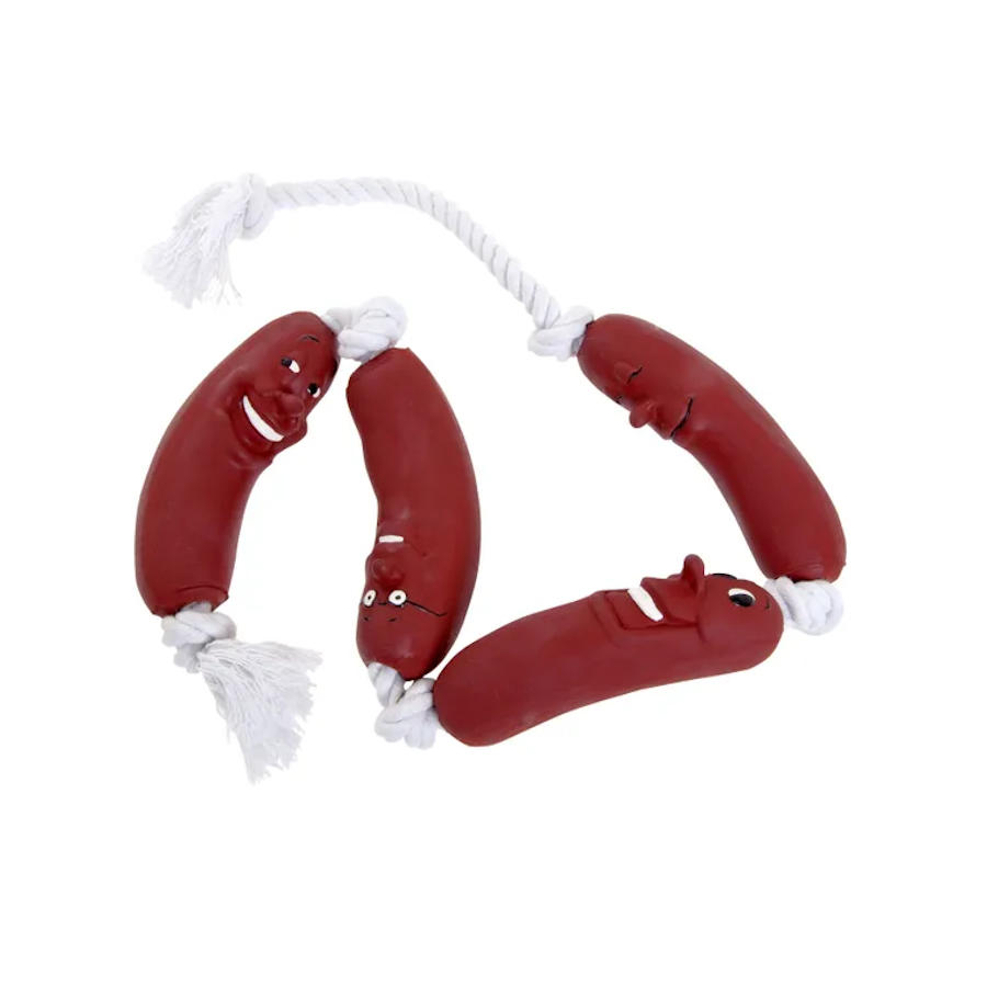 Flamingo Brinquedo Salsichas com corda para cães
