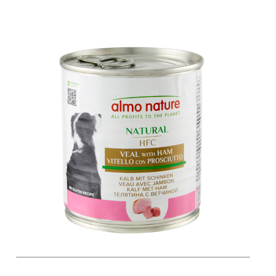 280 g Almo Nature HFC Vitela e Presunto lata para cães