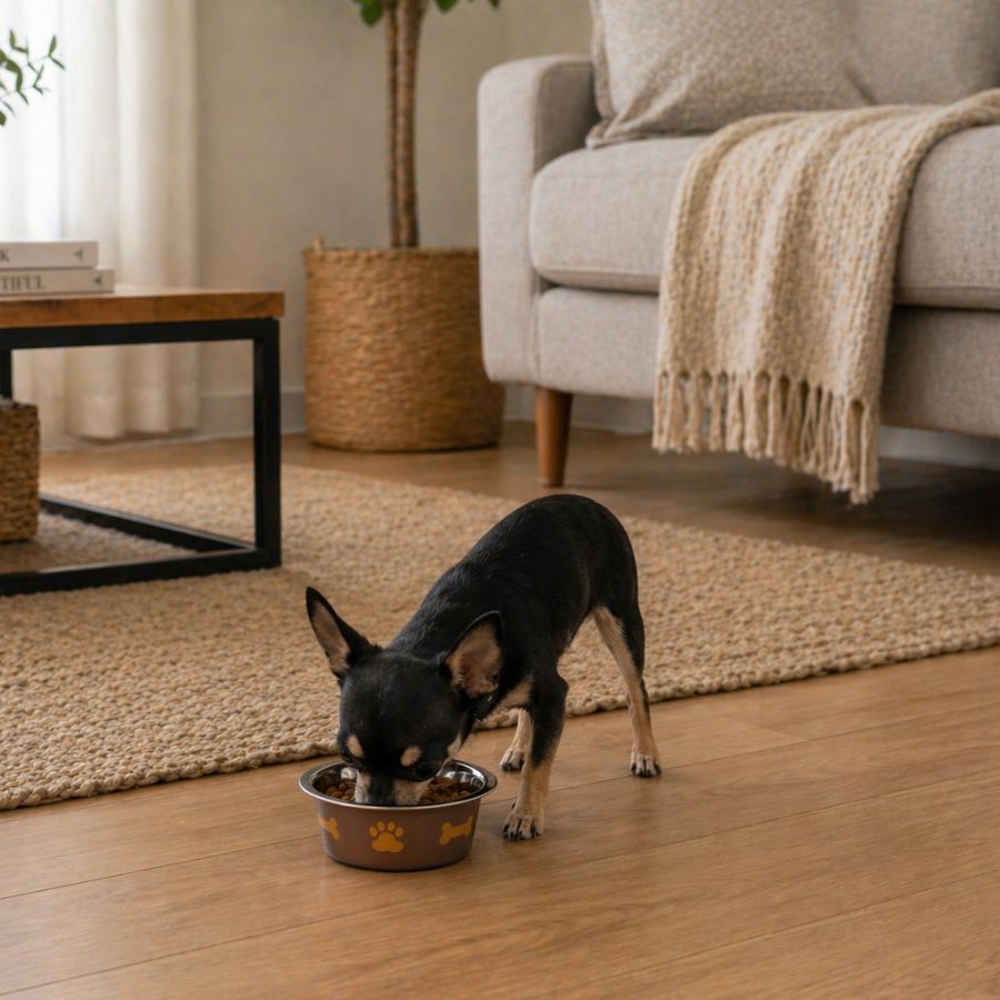 Leeby Comedouro em Aço Inoxidável Estampado com Pegadas para cães