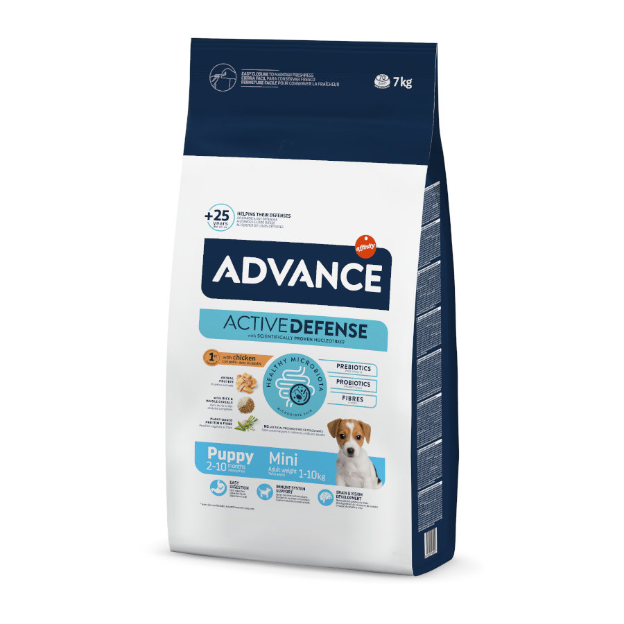 Advance Active Defense Mini Puppy Frango ração para cães