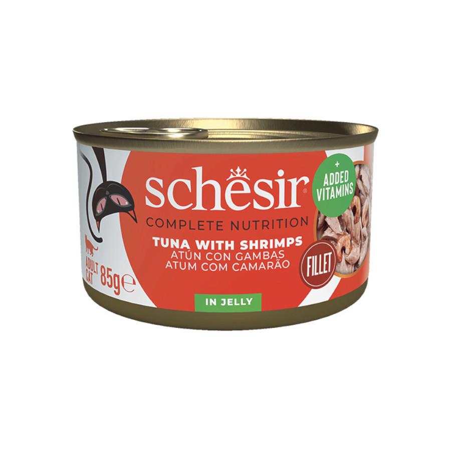 85 g Schesir Adult Atum e Camarões lata para gatos