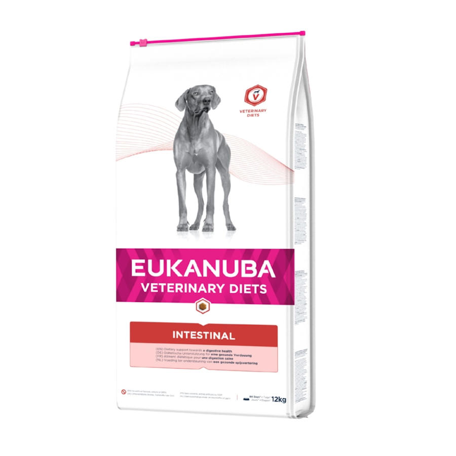 2 x 12 kg Eukanuba Veterinary Diets Intestinal ração para cães Pack poupança!