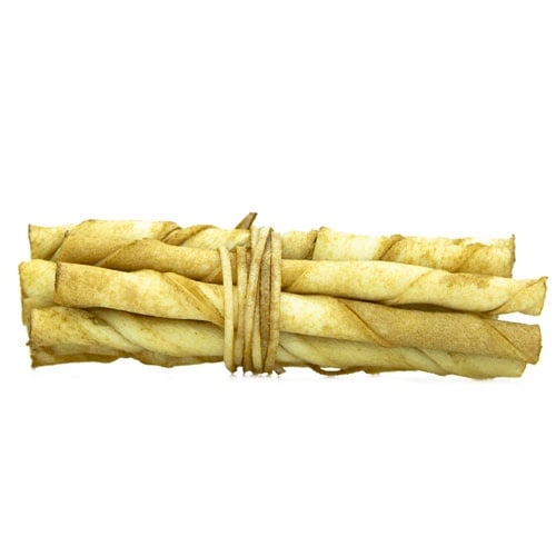 10 sticks x 25 cm Criadores Twisted Stick guloseima para cães manteiga de amendoim