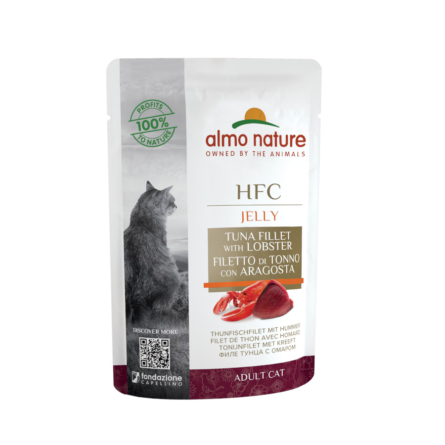 24 saquetas x 55 g Almo Nature filete de atum e lagosta saqueta para gatos  Pack poupança!