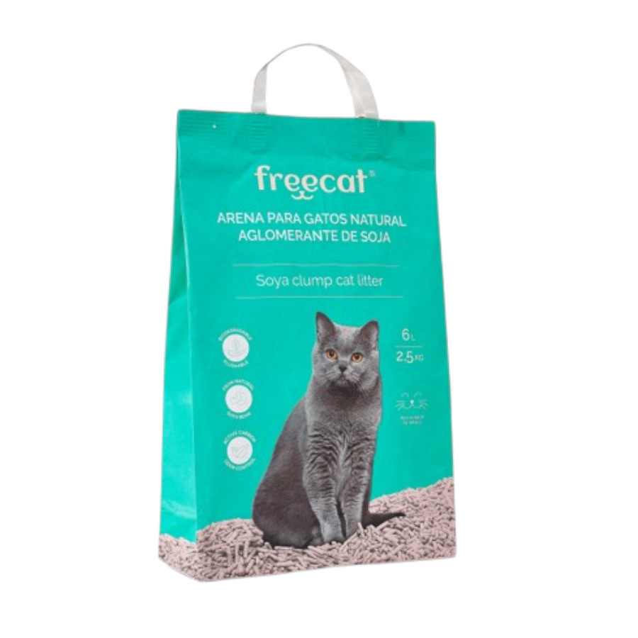 2.5 KG 6 L Freecat Arena Aglomerante Natural Soja Lavanda para gatos