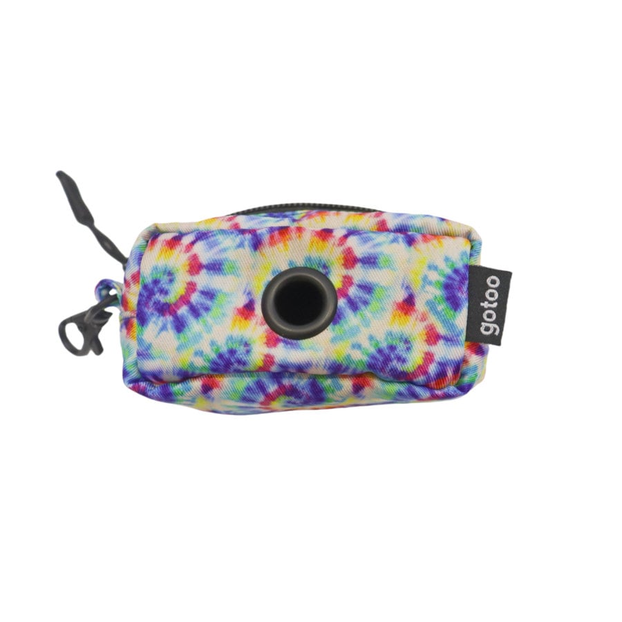 Gotoo Porta-sacos de tela tie-dye azul para cães
