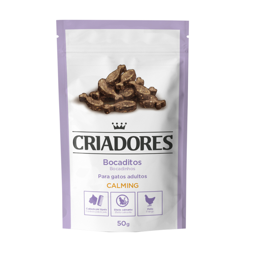 2 pacotes x 50 g Criadores Snacks Calming de Frango para gatos