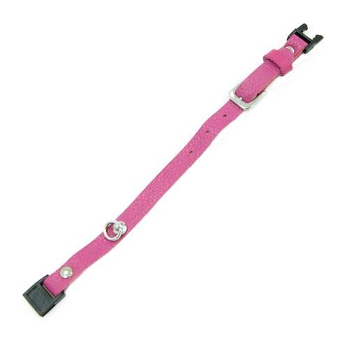 TK-Pet Gante Coleira de Couro Fuchsia para gatos