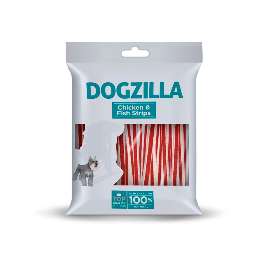 100 g Dogzilla Tiras de frango e peixe para cães