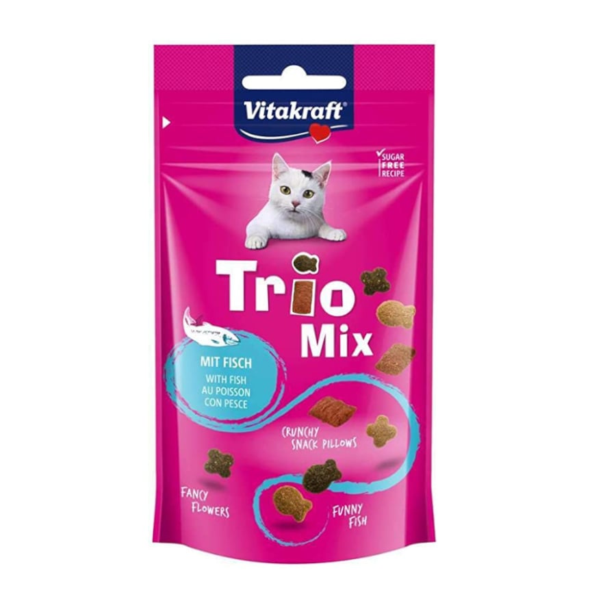 60 g Vitakraft Biscoitos Trio Mix Salmão para gatos