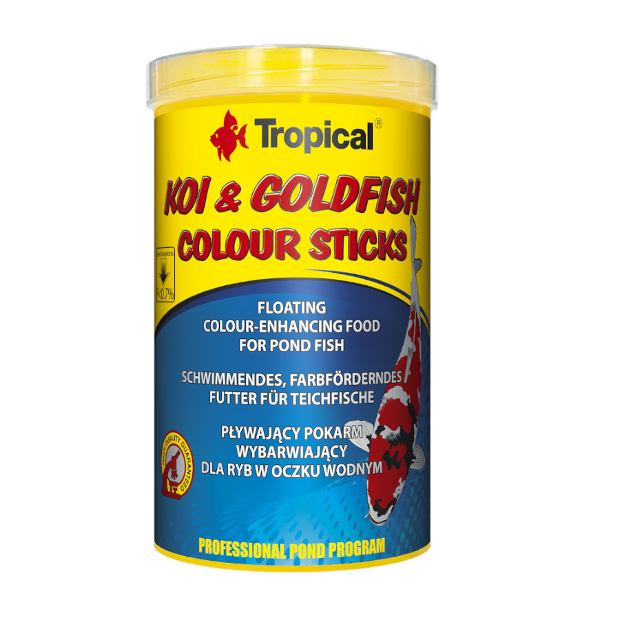 1 L Tropical Koi & Goldfish Colour Sticks alimento para peixes