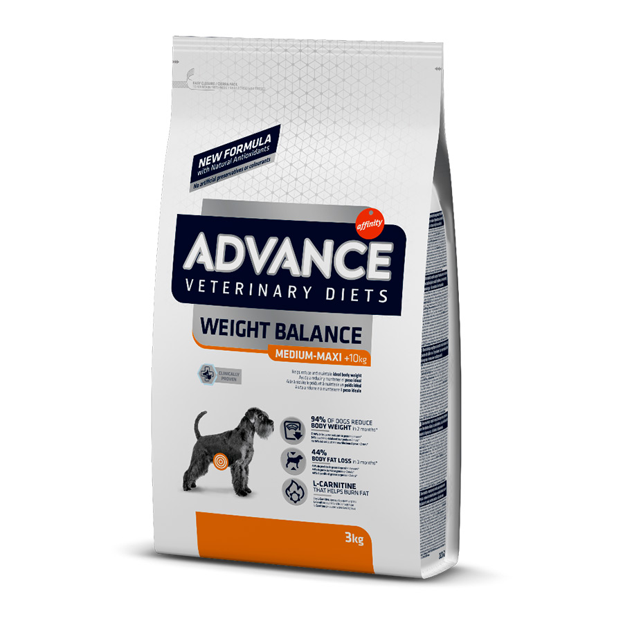 2 x 12 kg Advance Veterinary Diets Medium Maxi Weight Balance Aves ração para cães Pack poupança!