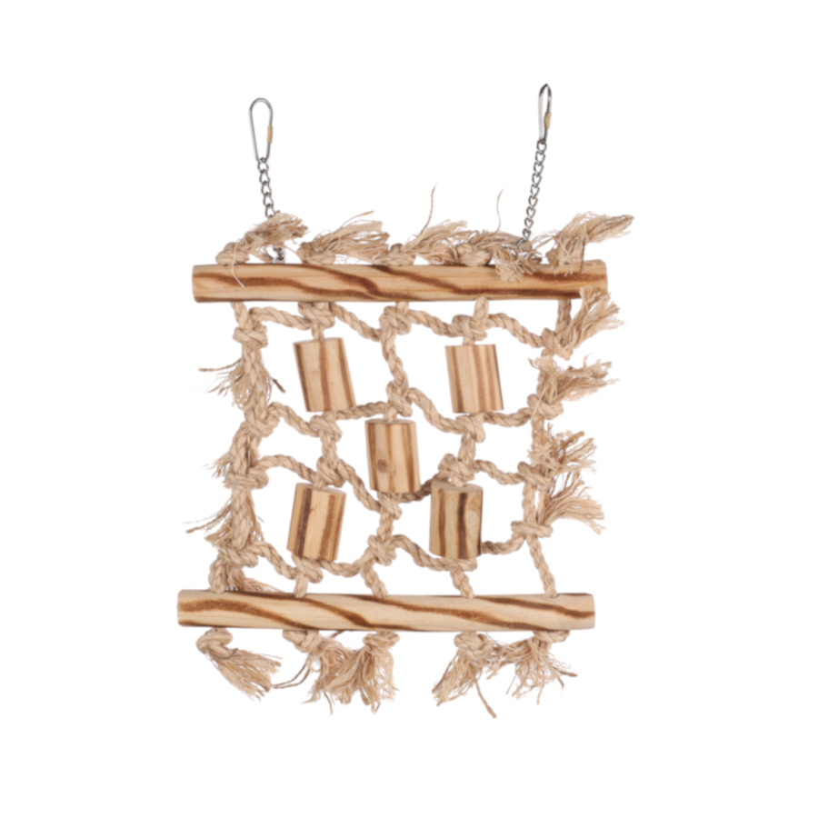 Flamingo Rope Net Toy para periquitos