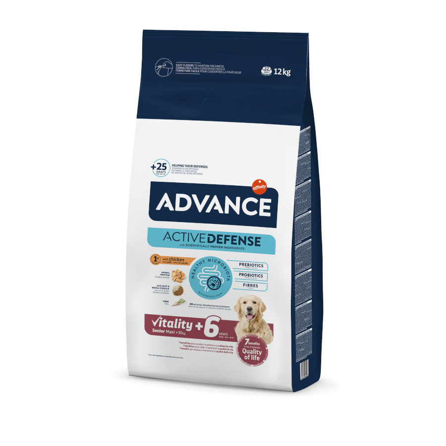 Advance Active Defense Maxi Senior Vitality Frango e Arroz ração para cães