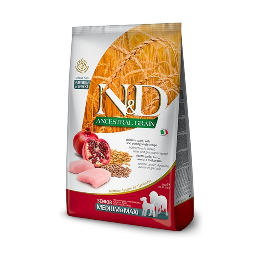 12 KG Ração para cães Farmina N&D Ancestral Grain Senior Frango e Romã
