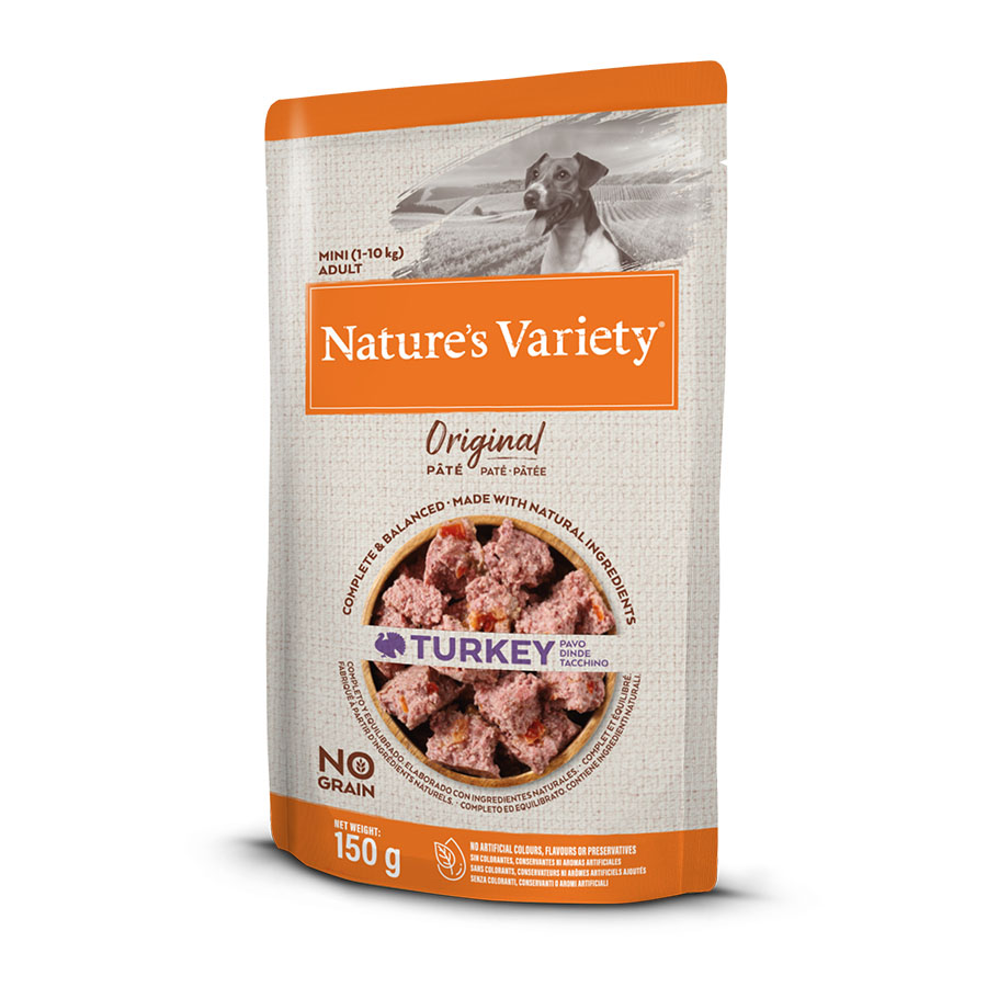 12 saquetas x 150 g Nature's Variety Original Mini Adult peru saqueta para cães Pack poupança!