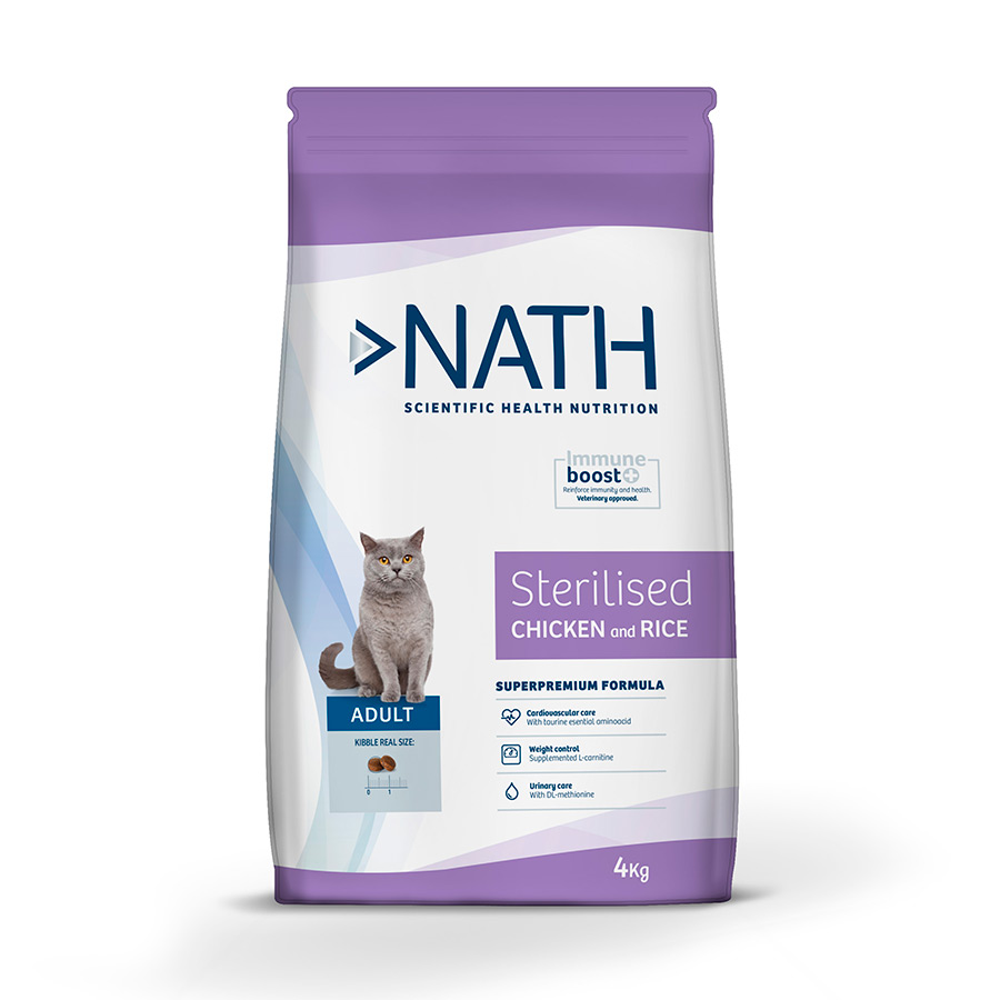 Nath Adult Sterilised Frango e Arroz ração para gatos
