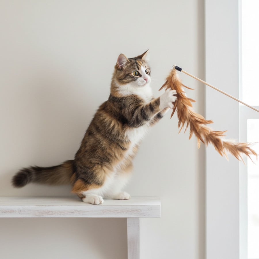 Tootoy! Interactive & Stimulate Vara com Penas para gatos