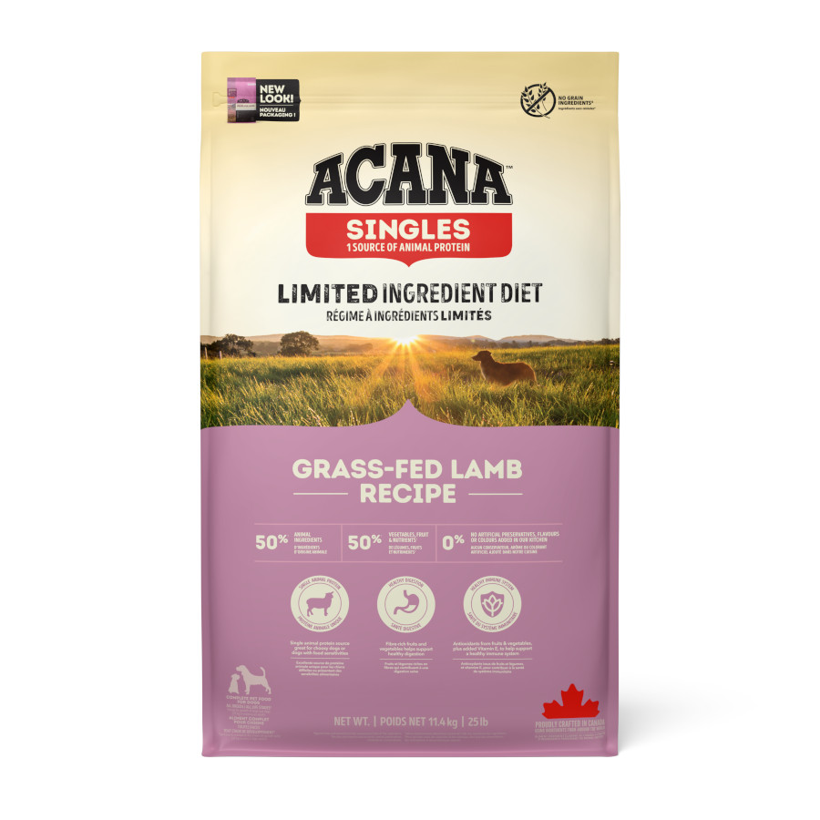 6 kg Acana Singles Grass-Fed Borrego ração para cães